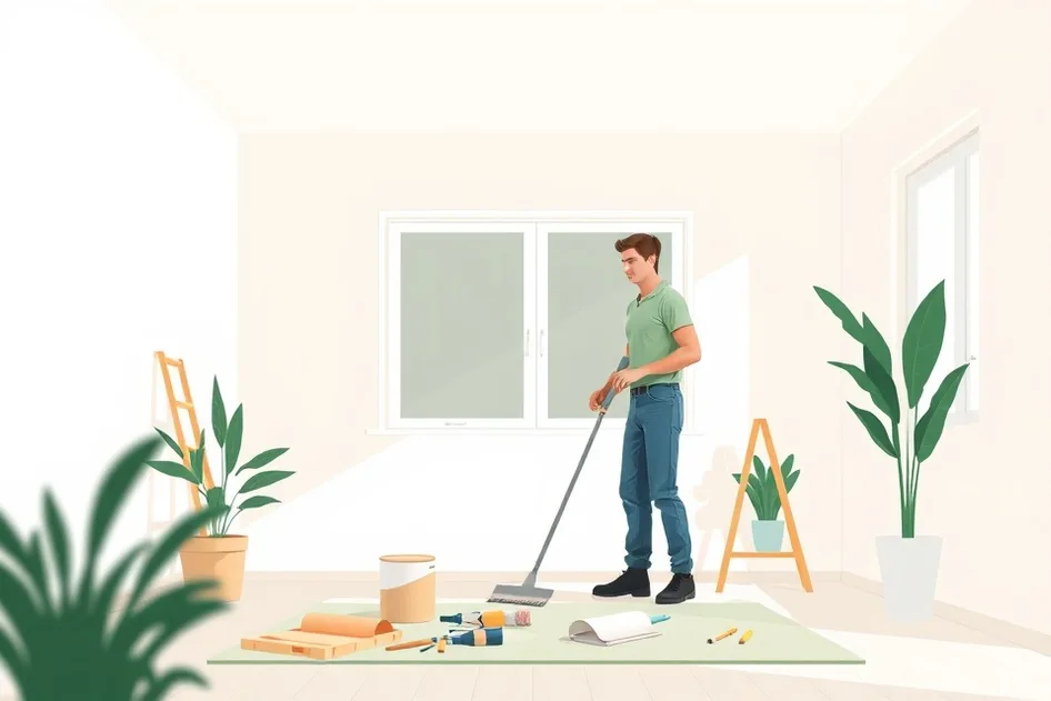 Intérieur rénové après travaux de peinture à Hendaye
